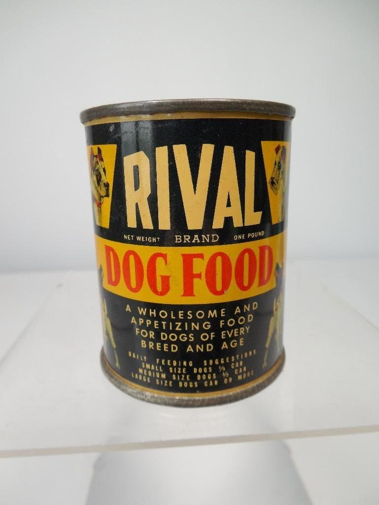 Antique Rival Dog Food Can Bank: Antique Rival Dog Food Can Bank