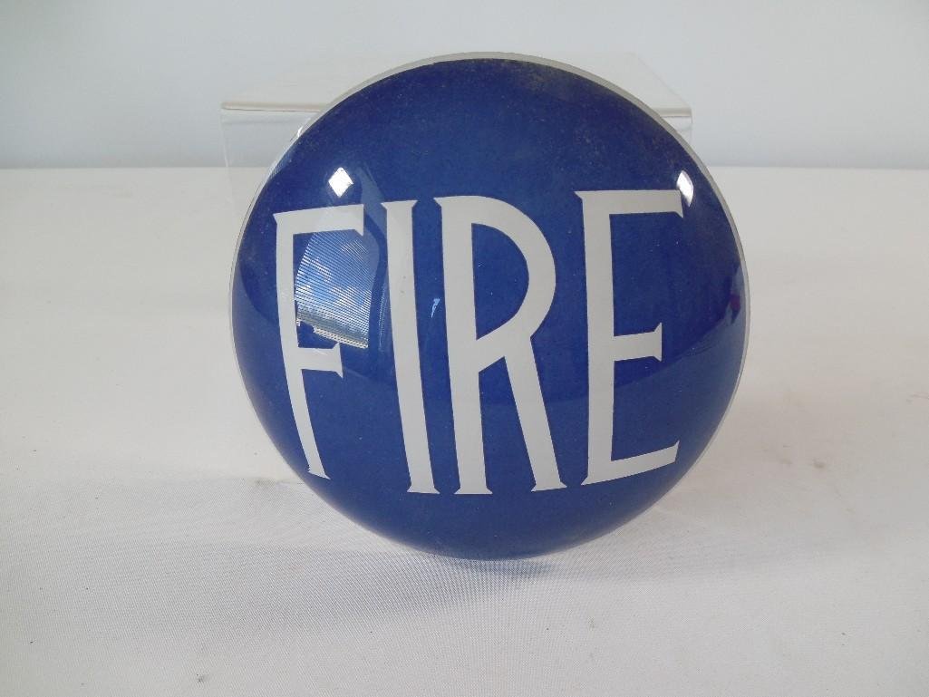 Antique Blue Glass Fire Siren Lens: Antique Blue Glass Fire Siren Lens