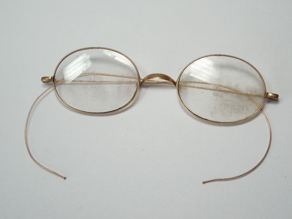 Pair 10k Gold Wire Frame Glasses: Pair 10k Gold Wire Frame Glasses