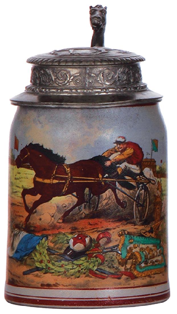 Stoneware stein, harness racing (1 of 3)