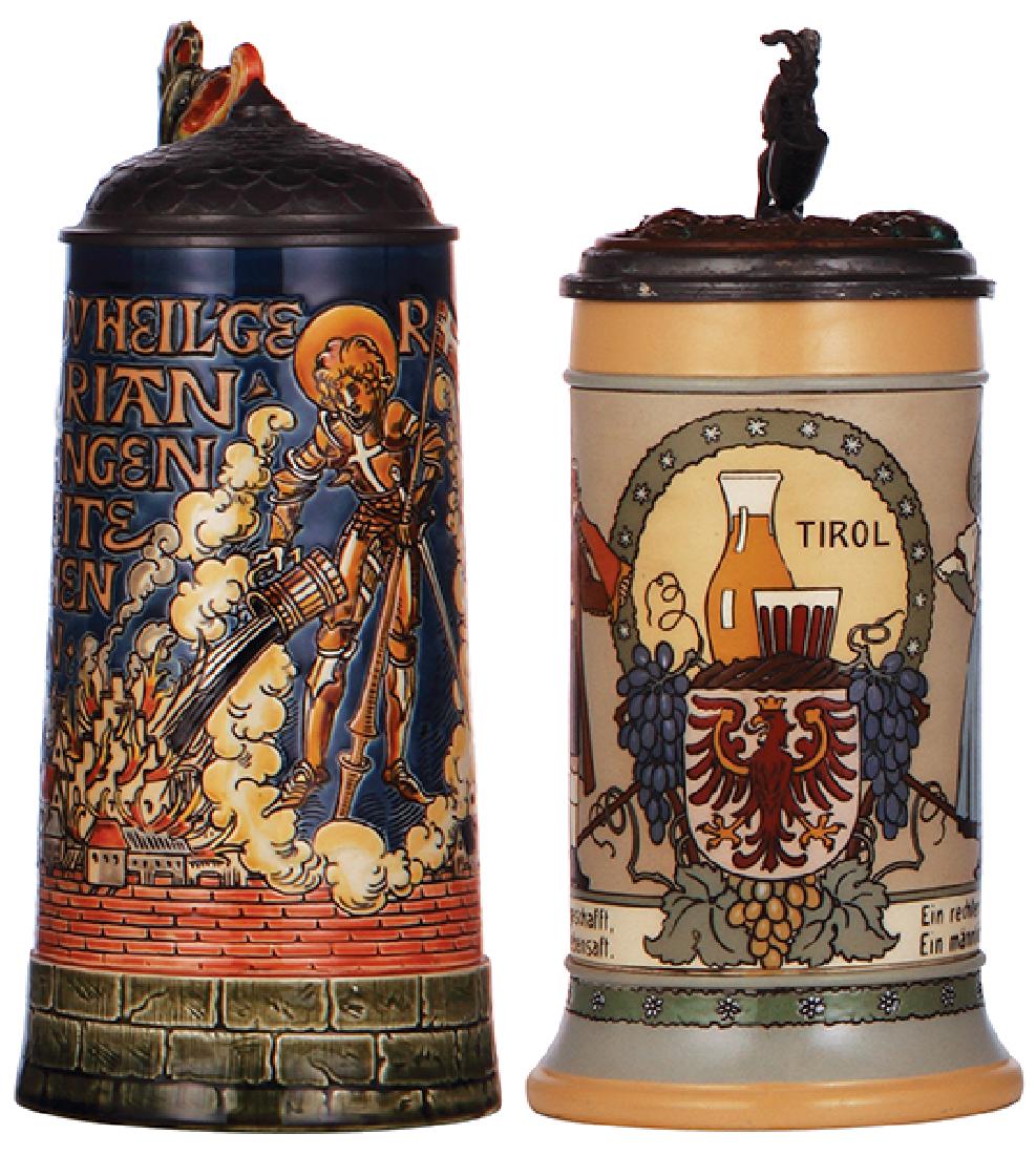 Two Mettlach steins, 1786 & 3143 (1 of 3)