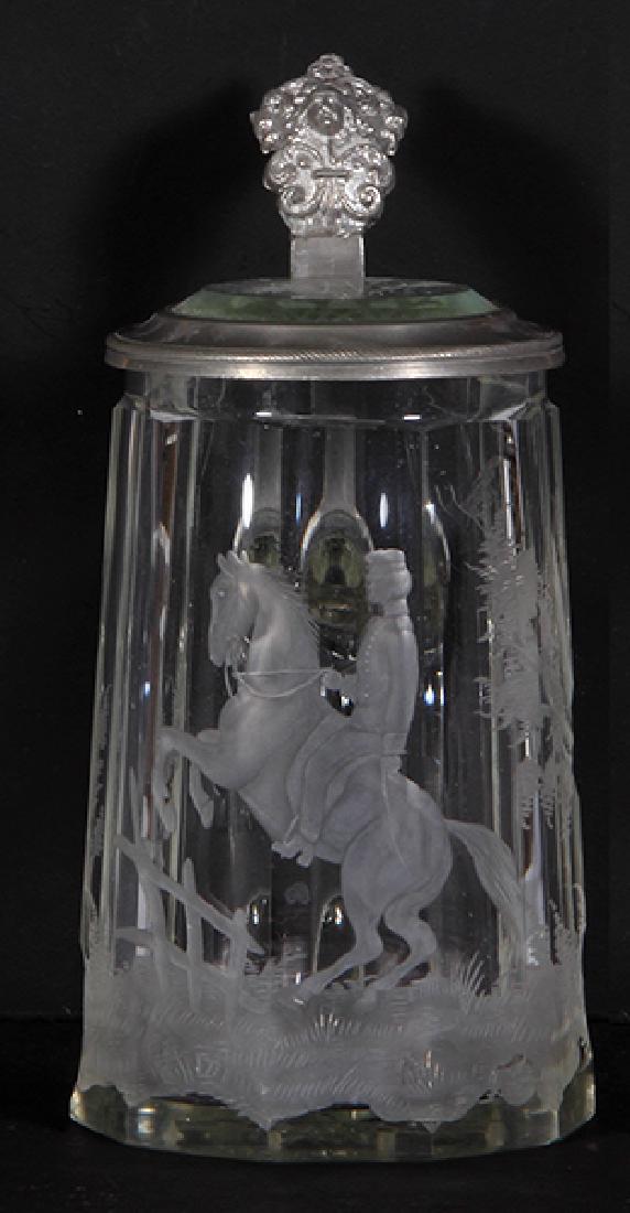 Glass stein, wheel-engraved (1 of 2)