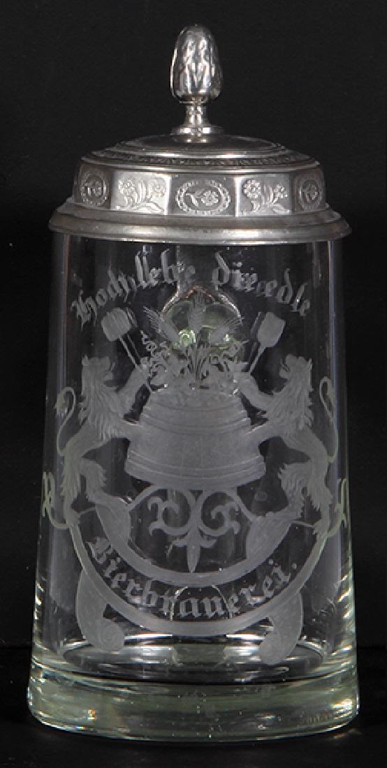 Glass stein, wheel-engraved (1 of 2)