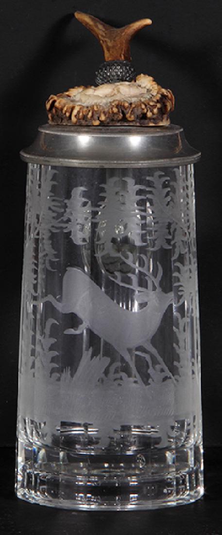 Glass stein, wheel-engraved (1 of 2)