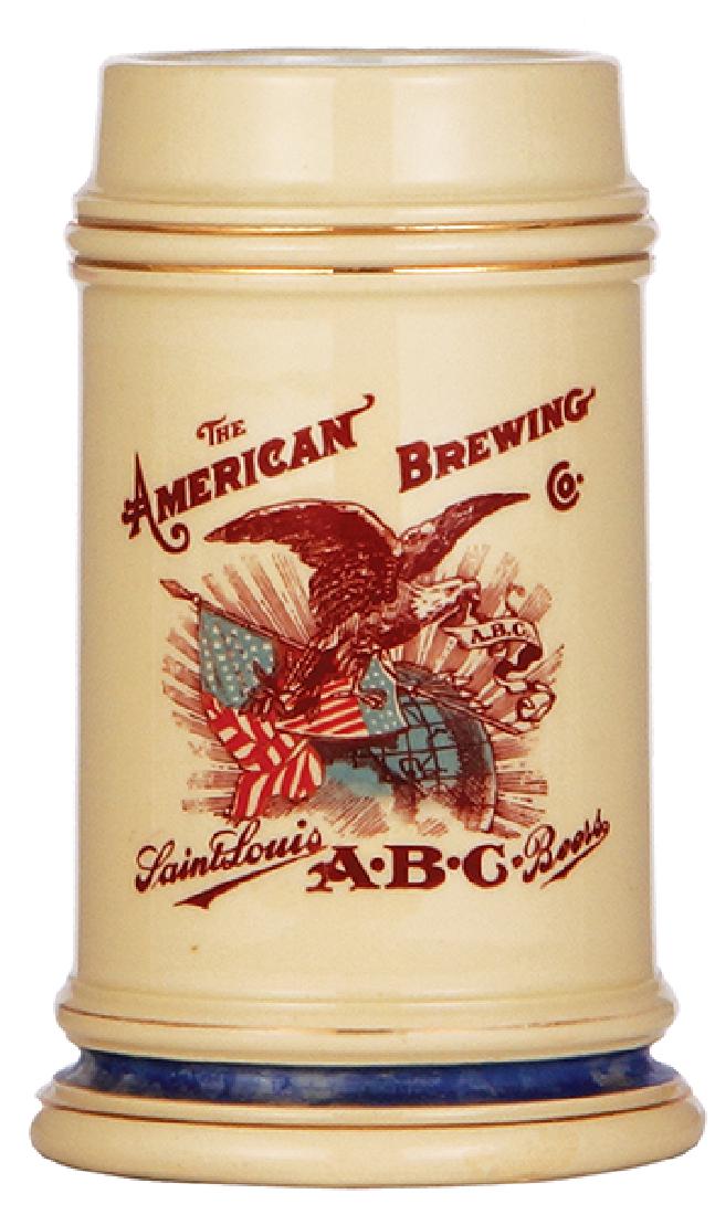 Pottery stein, The American Brewing Co. (1 of 2)