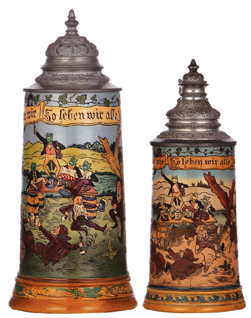 Two pottery steins Hauber  Reuther