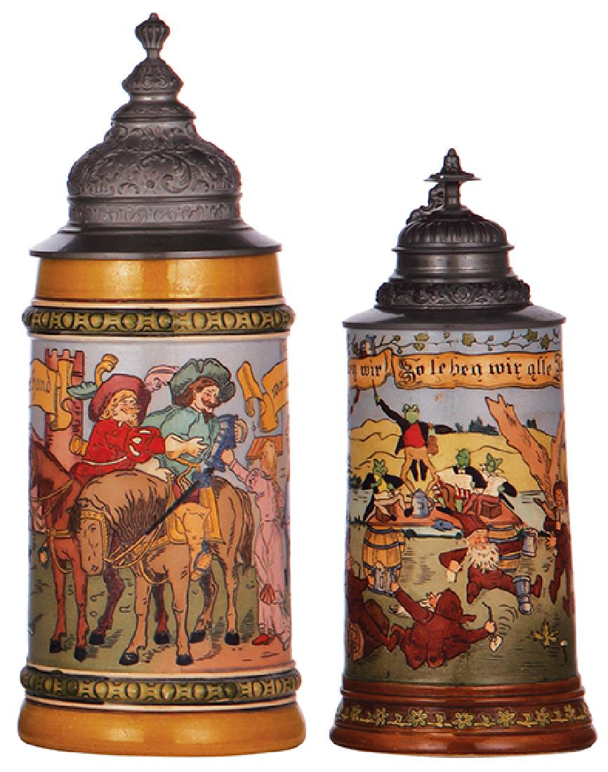 Two pottery steins Hauber  Reuther
