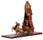 Austrian Bergmann Roman chariot on marble base