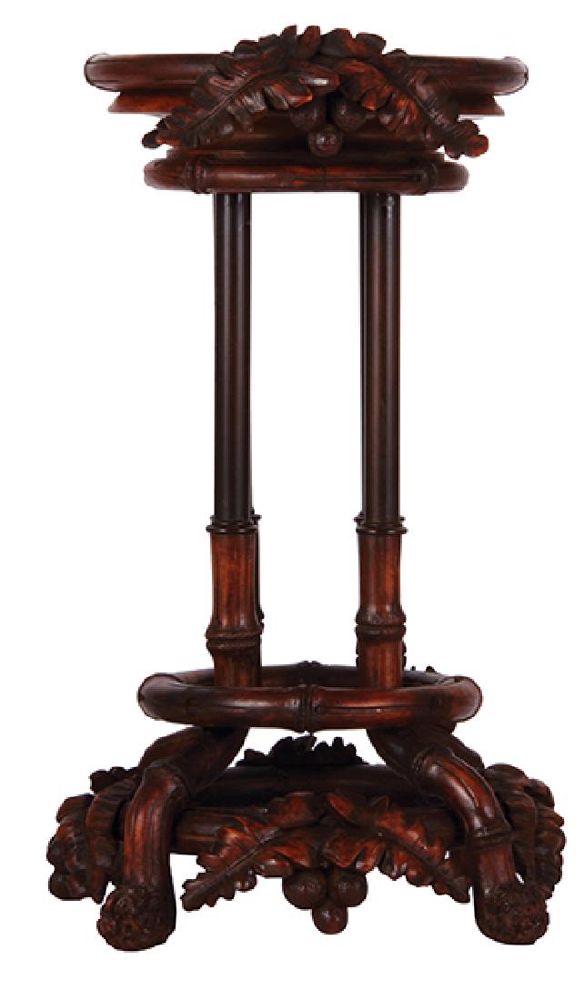 Black Forest wood carved French pedestal table (1 of 4)