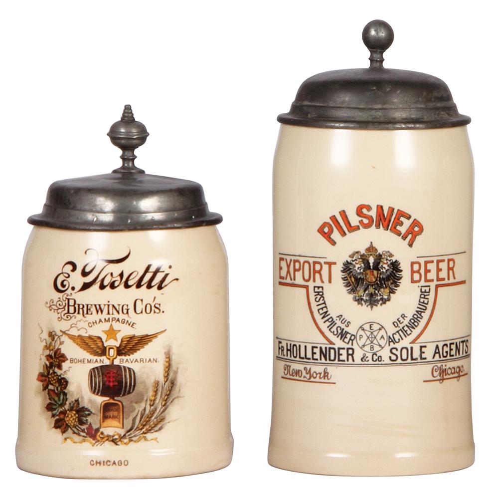 Two Mettlach steins, Tosetti Brewing, Pilsner Export (1 of 3)