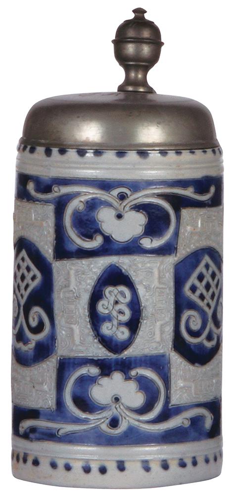 Stoneware stein, Westerwälder Walzenkrug (1 of 2)