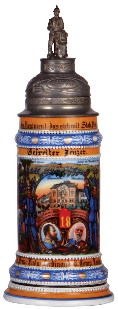 Regimental stein, porcelain (1 of 2)