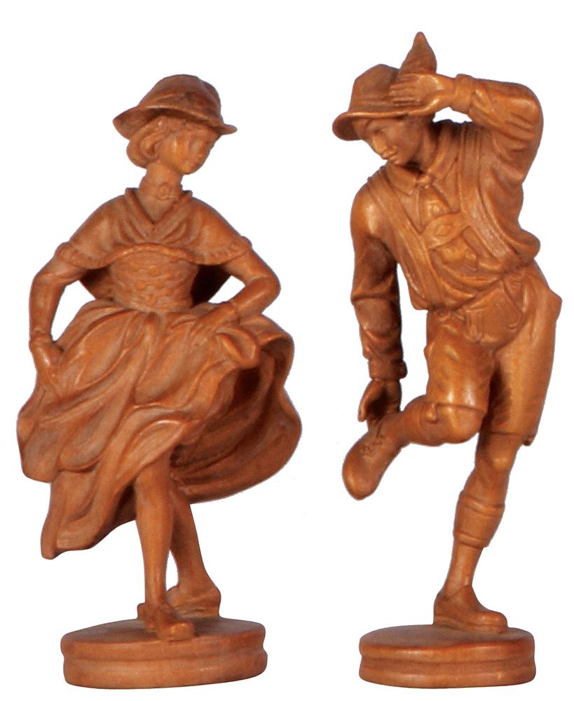 Black Forest wood carved figurines (1 of 2)