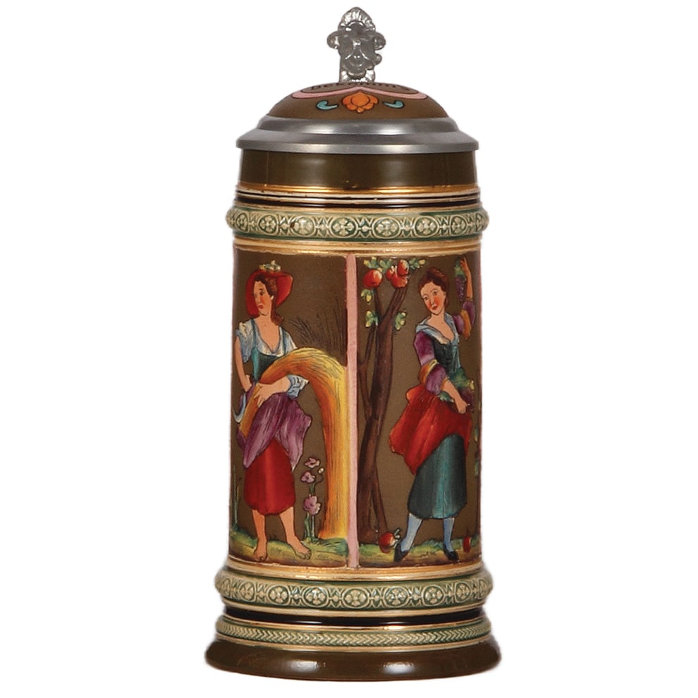 Pottery stein, by Gerz, four seasons (1 of 3)