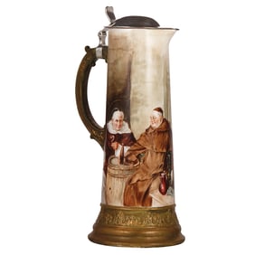 Porcelain stein, marked C.A.C. Belleek, signed E.S.C. '97
