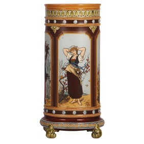 Mettlach vase, 13.3" ht., 1462