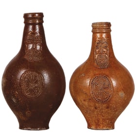 Two Bartmannskrüge, 1600s