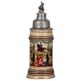 Regimental stein, 1. Esk., Garde Drag. Regt., Berlin, 1907 - 1910