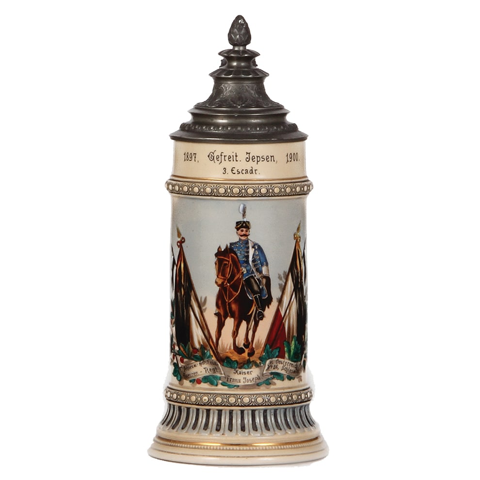 Regimental stein,  Husaren Regt. Nr. 16, Schleswig, 1897 - 1900 (1 of 3)