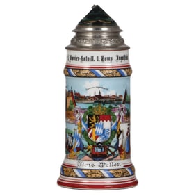 Regimental stein,1. Pionier Bataill., Ingolstadt, 1904 - 1906