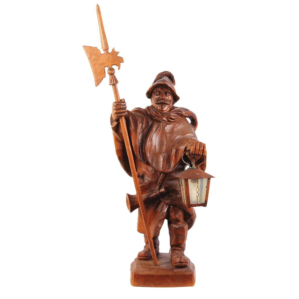 Black Forest wood carving, made in Germany, Night Watchman (1 of 4)