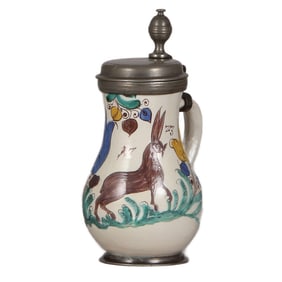Faience stein, South German, dated 1723