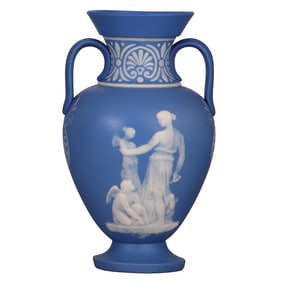 Mettlach vase, 9.8" ht., 7002