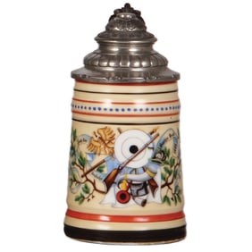 Porcelain stein, Erinnerung Deutscher Schützen Bund, München 1881(shooting festival)