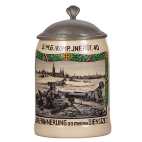 Third Reich stein, 8. (M.G.) Komp., Inft. Regt. 40