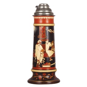Mettlach stein, 4.1L, 2201, etched, by H. Schlitt