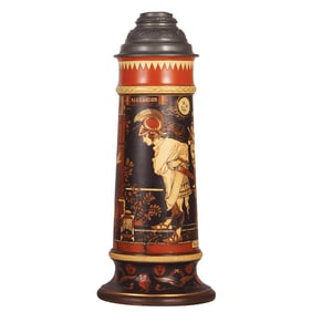 Mettlach stein, 4.1L, 2383, etched, by H. Schlitt