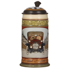 Mettlach stein, .5L, 3202, The Automobile stein