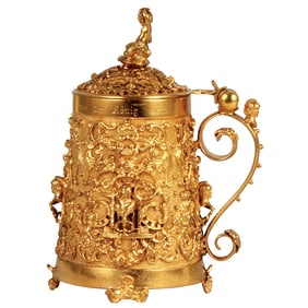 Silver stein, 315 grams, gilded