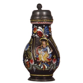 Stoneware stein, late 1600s, Annaberger Birnkrug