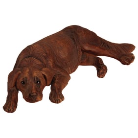 Black Forest wooden dog, made in Switzerland