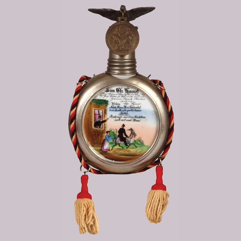 Regimental flask, Inft. Regt. Nr. 30, Garnison Lazareth Saarlouis, 1908 - 1910 (1 of 2)