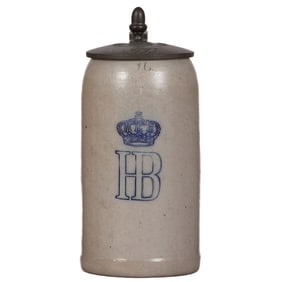 Stoneware stein, 1.0L, HB, Kgl. Hof Bräuhaus, München