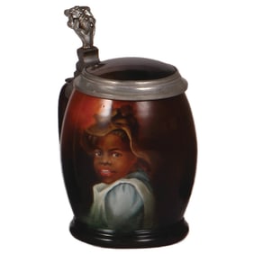 Porcelain stein, .5L, Black Boy