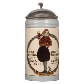 Mettlach stein, .5L, 3004, etched, by Franz Ringer