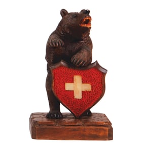 Black Forest wood carving, Swiss Bear, made in Switzerland