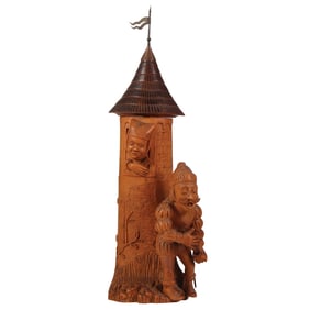 Black Forest style wood carving, 17.0" ht., probably French