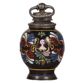 Stoneware bottle, late 1600s, Annaberger Flasche