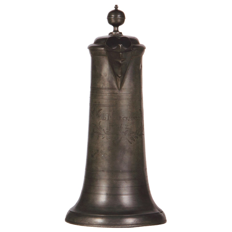Pewter pitcher, dated 1762 (1 of 5)