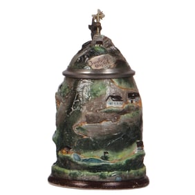 Character stein, marked Martin Pauson München, Zugspitze Mountain,