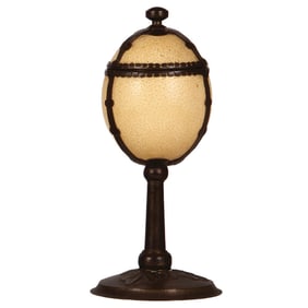 Brass pokal with ostrich egg, Art Nouveau, early 1900s