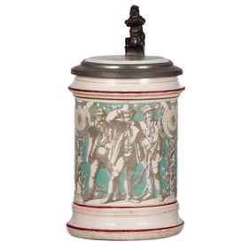 Mettlach stein, .5L, Schützen, Deutsches Schützenfest zu Frankfurt a.M., July 1862