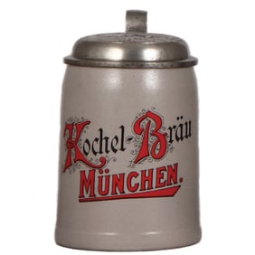 Stoneware stein, .4L, Kochel-Bräu, München
