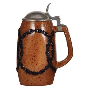 Stoneware stein, 1.0L, designed by Paul Wynand, Art Nouveau