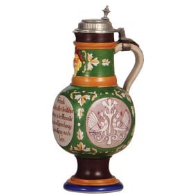 Stoneware stein, 10.7" ht., marked Saeltzer