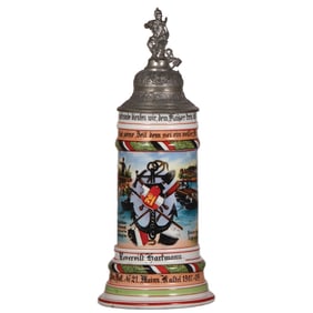 Regimental stein, .5L, Pion. Batl. Nr. 21, Mainz - Kastel